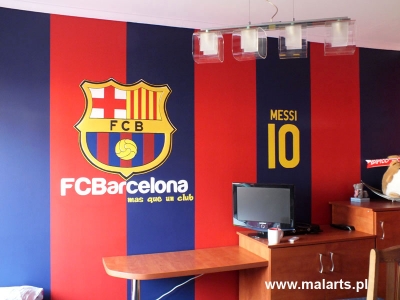 Adamowice - malowany herb FC Barcelona